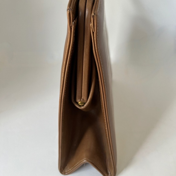 Vintage 1950's Viki Original Brown Leather Handbag with Beige Lining - Picture 4 of 9